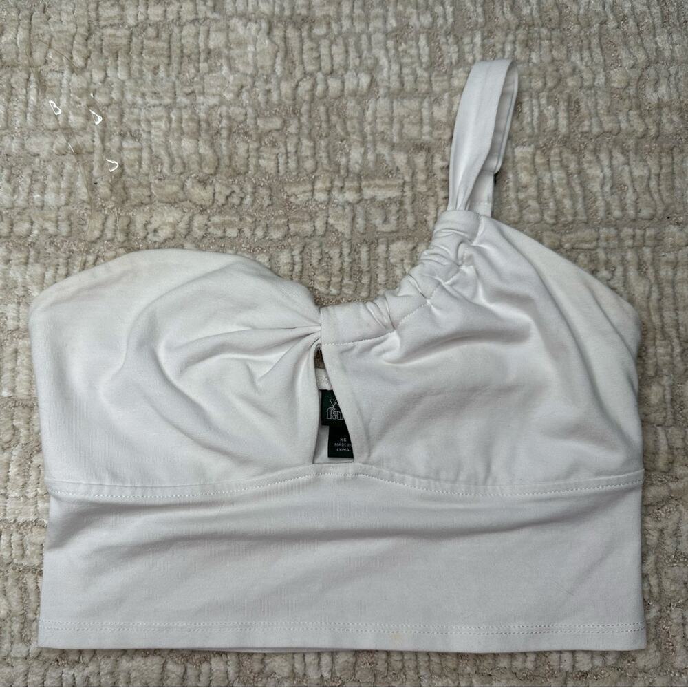 Wild Fable White One Shoulder Cropped Top